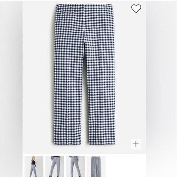 J. Crew Blue White Parke Kate Gingham Check Pants Suit Blazer & Pants Size 6 - Picture 4 of 15